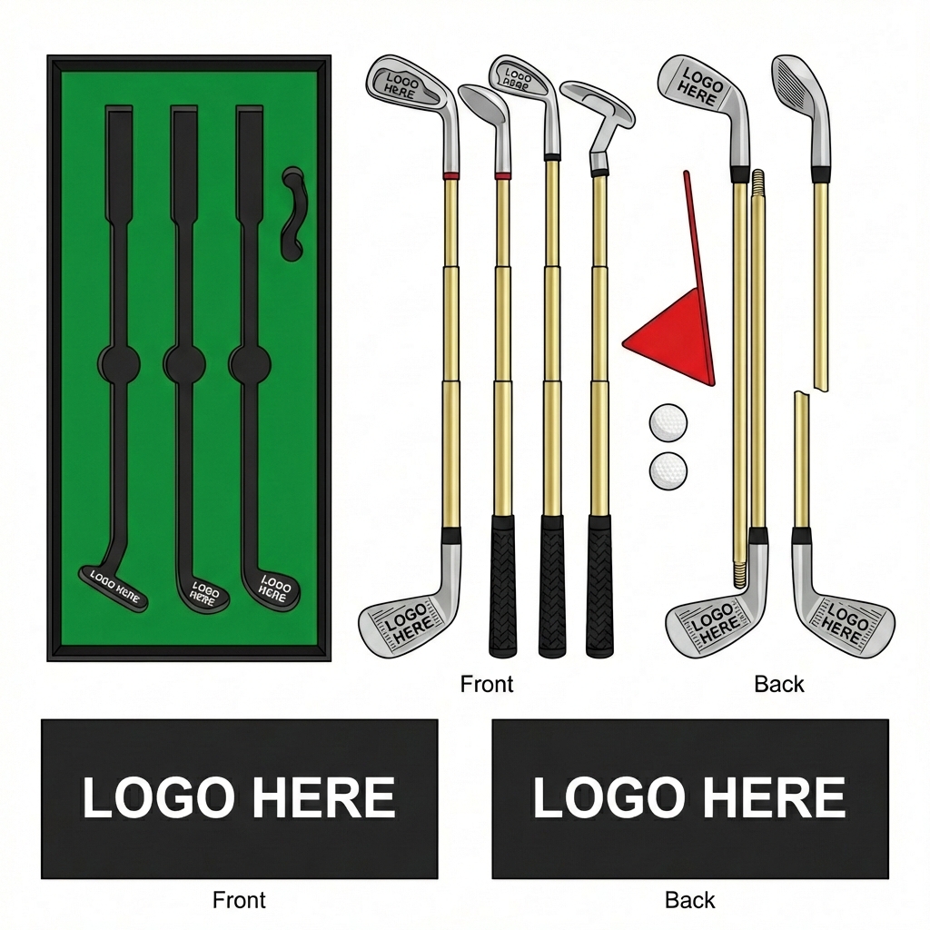 Executive Mini Golf Desk Set with Golf Club Pens