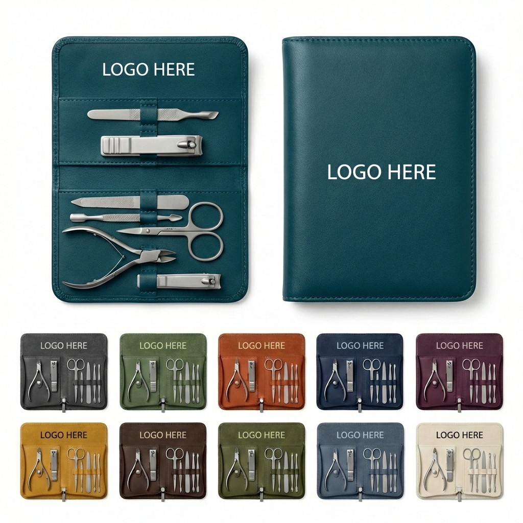 Compact 8-Tool Manicure & Grooming Set for Home and Travel