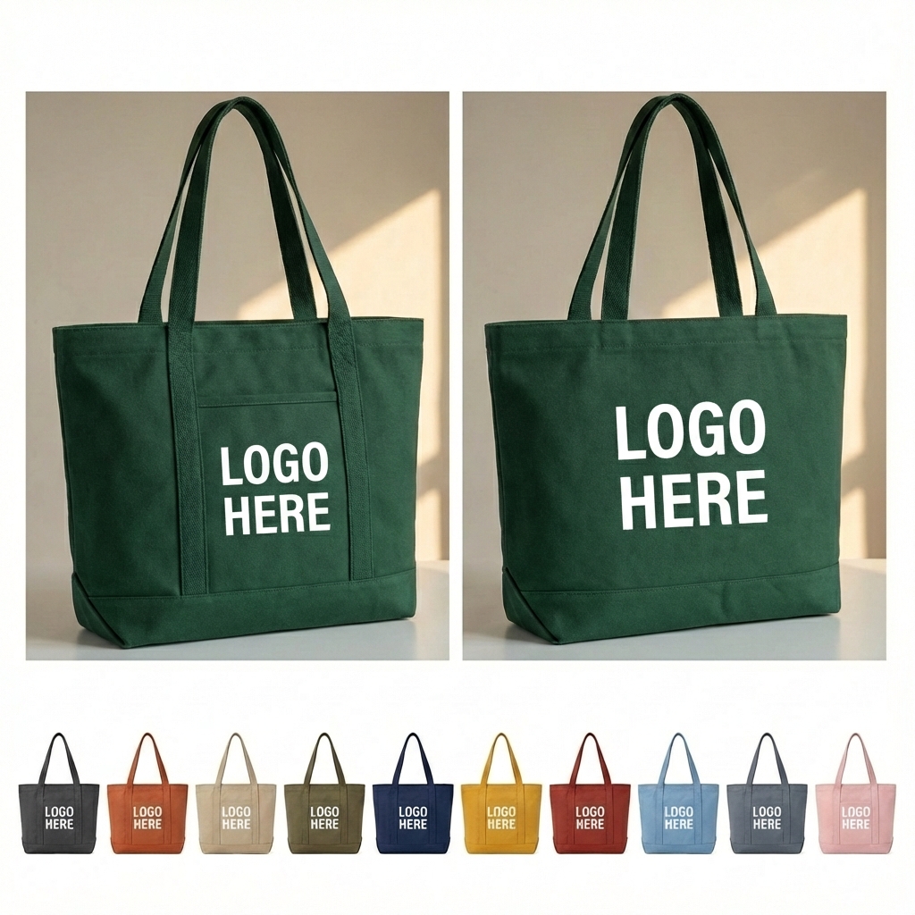 The Structured Canvas Tote: Roomy Main and Smart Pocket