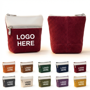 Corduroy Patchwork Zipper Pencil Case